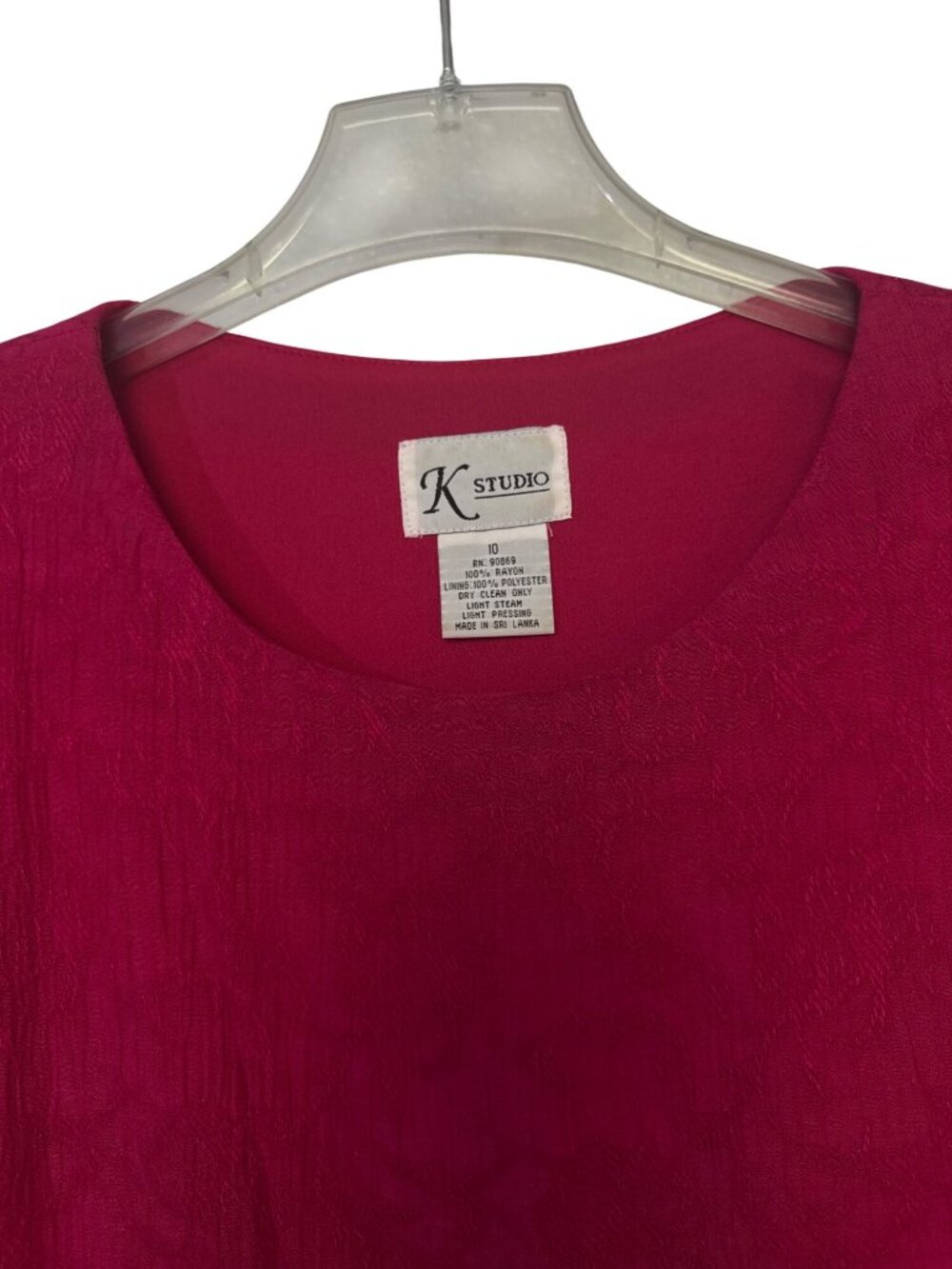 K Studio Womens Dress Red Size 10 Rayon Textured Short Sleeve Maxi - Picture 5 of 9